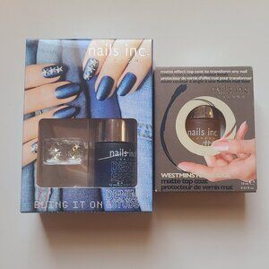 Nails Inc. Bling It On! - Denim Effect Nail Polish and Matte Top Coat
